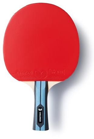Raquette de Tennis de Table Team Butterfly Challenger – Idéale pour Les débutants et Les Joueurs Occasionnels, revêtements ADDOY ITTF (1,7 mm), Bois Allround 5 Couches, Prise concave, Jeu contrôlé.