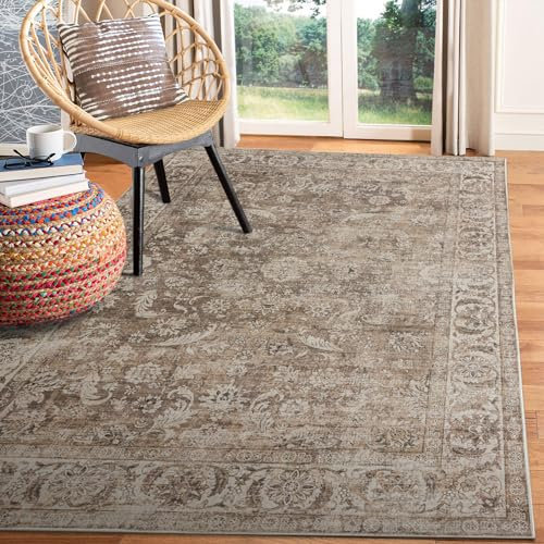 Taleta DAMAIA Washable Rugs Living Room Large Brown Boho Vintage Rug Non Slip for Soft Short Pile Oriental Area Carpet for Bedroom Kitchen Dining Room (Brown, 120 x 170 cm)