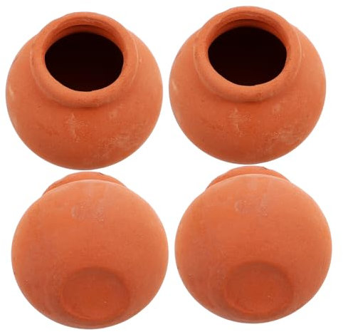 YARNOW 4 Pièces Mini Pot de Fleur en céramique décoration de Jardin Decoration de Jardin Accessoires pour poupées Plantes Miniatures pour Maison de poupée Mini poupées Orange