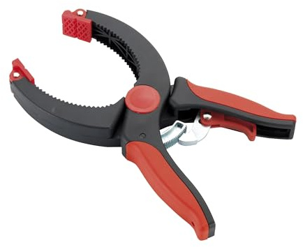 Pinza automática de plástico de 190 mm, ligera y resistente, ideal para sujeción en trabajos manuales y reparaciones.