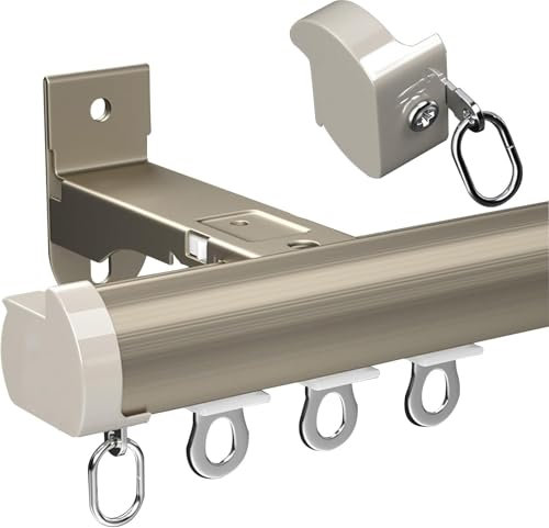 Binario per tenda in alluminio da 500 cm, montaggio a parete/soffitto, installazione superiore invisibile, design ad arco circolare, ideale per roulotte bianco divisorio per tende durevole.
