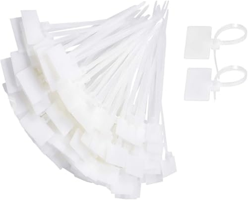 200PCS Fascette Elettricista Etichetta del Cavo Bianche Fascette Plastica Cable Management Kit Fascette Cavi Strap per Ufficio Computer TV Cavo di Rete Linea Audio Marcatura del Filo
