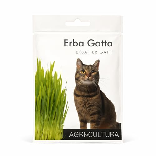 AGRI-CULTURA | Semillas de hierba gatera natural | Bolsita de semillas de hierba para gatos fácil de cultivar en casa | Favorece la digestión y reduce los bolitos de pelo.