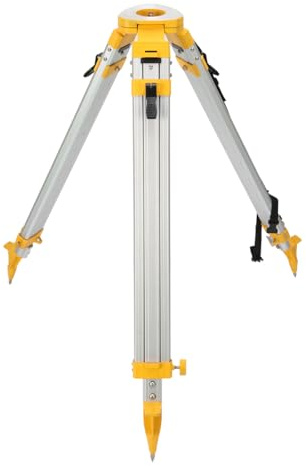 Surveying Tripod, Aluminum Survey Tripod with 5/8-Inch 11-Threaded Flat Head Quick Clamp for Total Station Theodolite