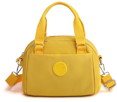 FORRICA Handtaschen Damen Freizeit Leicht Umhängetasche Frauen Crossbody Tasche Oxford Stoff Wasserdicht Damenhandtaschen Gelb
