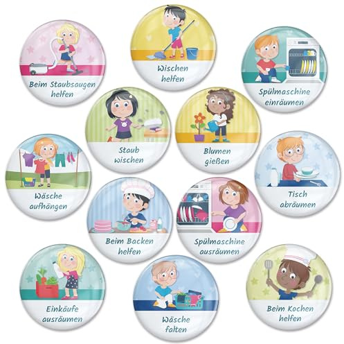 Papierdrachen Magnettafel Erweiterungs Set - Kleine Helfer - Tagesablauf für Kinder - Strukturierte Routine, Belohnungssystem, Wiederverwendbare Belohnungstafel