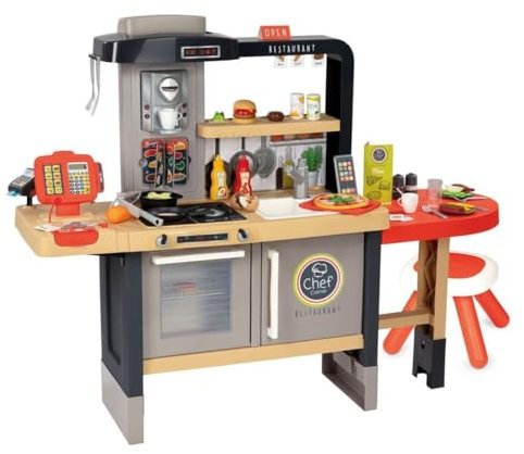 Smoby - Küche Restaurant – skalierbar – 2 Spielplätze – mehr als 70 Zubehörteile – ab 3 Jahren 312307