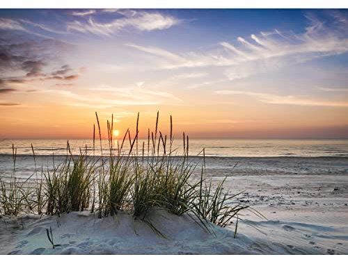 Runa Art Fototapete Strand Sonnenuntergang Modern Vlies Wohnzimmer Schlafzimmer - Made in Germany - 308 x 220 cm 9588010a