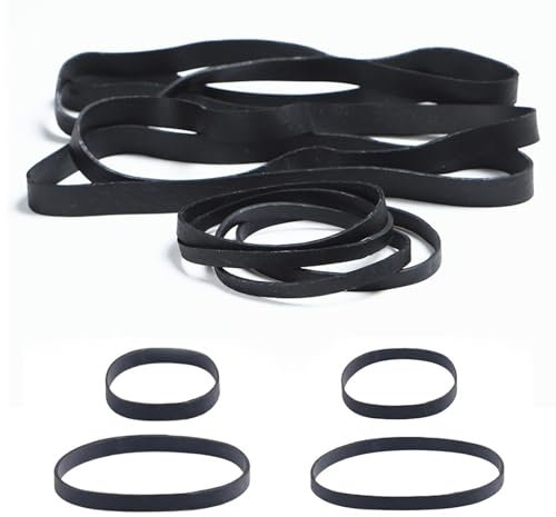 80 Pezzi Elastici Grandi in Gomma, 4 Dimensioni Elastici Ufficio, Elastici in Caucciù, Riutilizzabile Elastici Neri Gomma, Elastici Fettuccia Gomma, per Scuola Casa Ufficio Forniture Industriali