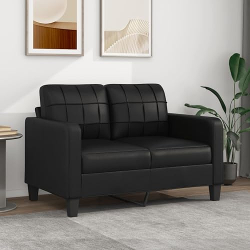 BaraSh Sofá de 2 plazas de Cuero sintético Negro 120 cm Sofá Cama 2 Plazas Sofas PequeñOs Sofas De Salon