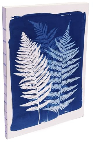 Clairefontaine 83505C - Softcover Notebook Floral Pattern/Cyanotype A5 14.8x21cm 160 Lined Pages 90g White Paper Plain Back Cyanotype Collection AST Delivery