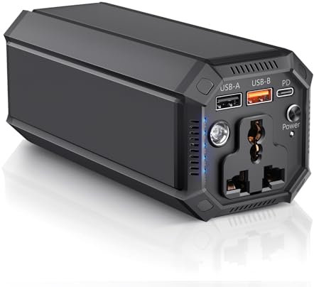 Powerbank, 27000mAh Powerstation 98wh Externer Akku mit 100W AC Steckdose Tragbar Ladegerät mit USB Anschluss Universal Reiseladegerät für Laptop MacBook Pro Notebook Gopro Tablet Handy Outdoor (P5)