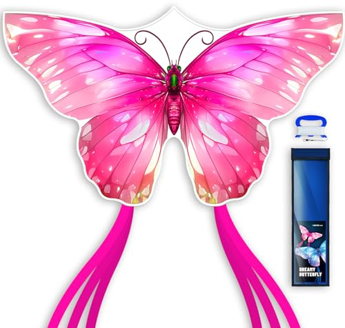 SGftre Pink Butterfly Kite for Easy to Fly Hand Kite for Boys and Girls，Perfect Outdoor Toy for Kids & Adults，Ideal for Beach Fun & Outdoor Sports，Great Present for Children(Pink Dreamy Butterfly