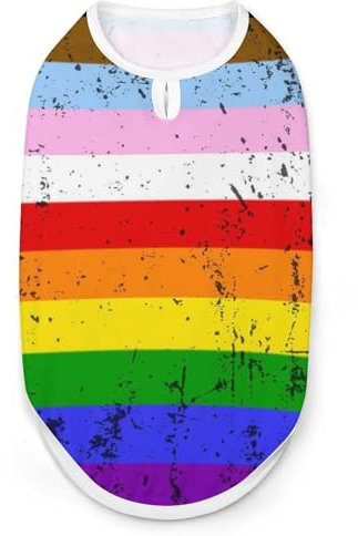 Vielseitige Hundewesten für Hunde und Katzen im Retro-Stil mit Transgender-Pride-Flagge, Größe S