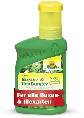 Neudorff Azet Buxus- & IlexDünger - 100% natürlicher Bio Dünger für schnelles Wachstum und gesunde, tiefgrüne Buxus, Ilex und Immergrüne, 250 ml