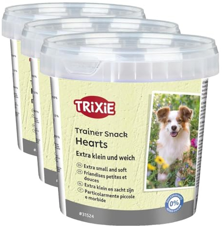 TRIXIE Bote Snack de Entrenamiento Mini Hearts, 200 g, Perro (Paquete de 3)