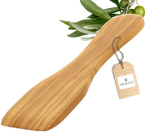 HOFMEISTER® Raschietto per raclette in legno d'ulivo, robusto raschietto per formaggio, barbecue e fonduta, utensile da cucina sostenibile, idea regalo per gli amanti della raclette, 13 cm
