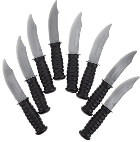 BESPORTBLE Set de 8 Couteaux Jouet en Plastique pour Garçon et Filles Accessoires de Décoration Halloween Couteau de Simulation et Sûr pour Fête et Farces Jouet
