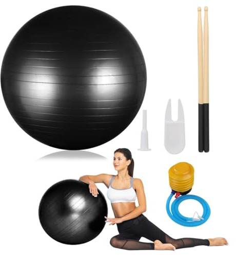 yeeplant 26 pelotas de equilibrio de fitness con baquetas de cardio y bomba, pelota de ejercicio aeróbico para pilates, yoga, estabilidad, entrenamientos de embarazo