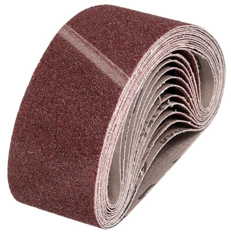QUARKZMAN 100 mm x 533 mm slipband, 12 st 40 korn aluminiumoxid slipband för träbearbetning, metallpolering, knivvässare