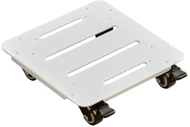 Grand chariot de fleurs mobile avec roulettes pour pot de fleurs intérieur/extérieur (blanc, 25 x 25 cm) – Parfait pour les pots et le jardin