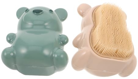Homoyoyo 2pcs Nail Cleaning Brush Bear Shaped Finger Brush for Boys and Girls for Home and Travel Use for Fingernail Care