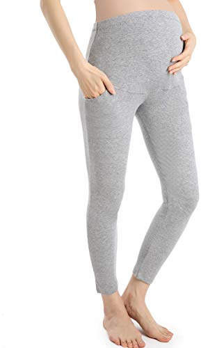 Ferrieswheel Story Pantalones de embarazo para mujer, leggings de maternidad de longitud completa, pantalones para embarazadas, gris, S