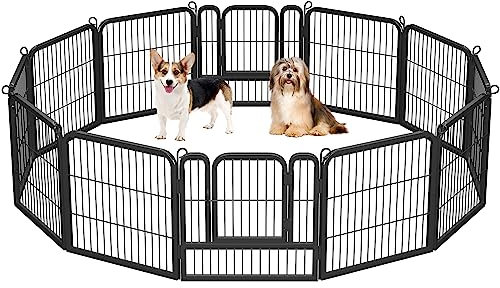 Yaheetech Lightweight Dog Playpen, 12 Panel 60cm Dog Fence Pet Exercise Pen Portable Puppy Play Pen Suitable for RV/Camping