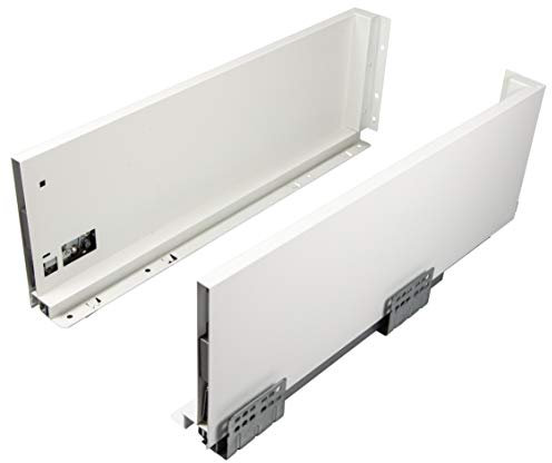 Gedotec Schubladenschienen Vollauszug 300 mm Schubkasten-System mit Dämpfung - SOFT | Zargenhöhe 120 mm | Schubladensystem BOX weiß | Schubladen-Komplett-Set | 1 Paar - Auszüge für Küchen-Schublade