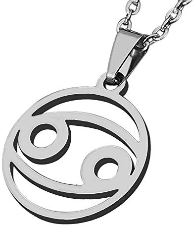 ZENSE - Collier zodiaque pour homme, diamètre 2 cm, avec chaîne, ZP0237, Cancer