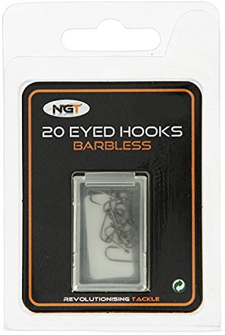 x20 NGT Barbless Eyed Hooks in Size 8