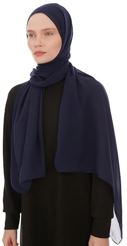 Chiffon Hijab Scarf för Dam – Lätt och Tunn Slöja Huvudsjal för Kvinnor, 180x70 cm
