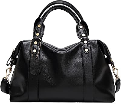 NIYUTA® Sacs portés Main Femme Boston Sacs portés épaule Sacs bandoulière Oreiller Cabas Noir