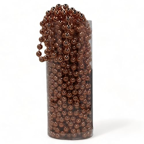 MIJOMA Ghirlanda di Perle - Elegante Nastro Decorativo, Collana e Filo per Tavolo, Natale, Avvento, Matrimonio - 8 mm, 10 Metri