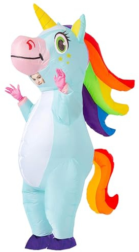 KINQUINN Unicorn Inflatable Costume Full Body Air Blow-up Deluxe Halloween Costume - Adult Size