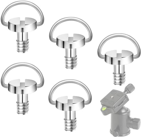 cobee 1/4 tums skruv, 5 stycken rostfritt stål stativ skruvar kamera monteringsskruv stativskruv adapter silver för kameraskruv stativhuvuden snabbväxlingsplatta