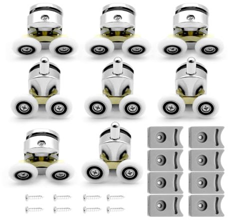 8 Pack Shower Door Wheels and Rollers - 23mm for Enclosure, Screen & Room