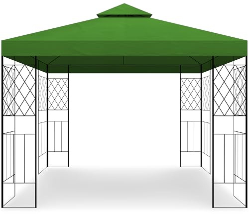 habeig++ Pavillon Festzelt Tahiti mit wasserdichtem Dach und PVC 3x3m Metall (grün)