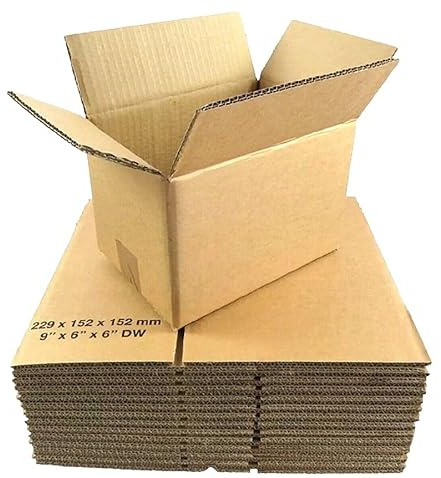 10 x Heavy Duty 9 x 6 x 6 Double Wall Cardboard Boxes 229 x 152 x 152mm | Recyclable Parcel Postal Shipping Cartons Secure Mailing, Storage & Transport