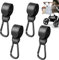 4 Stück Kinderwagen-Clips für Buggy, Kinderwagen-Clips, Kinderwagen-Taschen-Clips, Kinderwagen-Haken, Kinderwagen-Clips für Buggy, PU-Leder, Kinderwagen-Clips für Taschen (schwarz)