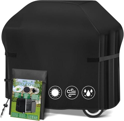 SPGOOD Grillabdeckung Wetterfest 420D Oxford-Stoff Grill Abdeckhaube Gasgrill Wasserdicht Staubdicht Schutzhülle Haube Abdeckplane Reißfest BBQ Cover, Universelle 132x66x110 cm