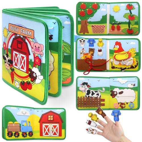 Meafeng Jouet Bebe 1 an Busy Board Montessori, 18 en 1 Quiet Book Jouet Enfant 1 2 3 Ans Livre Montessori 1-3 Ans Jeux Montessori, Jouets d'activité et de Développement Cadeau Enfant 1 2 3 Ans