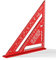 Righello Triangolo in Lega di Alluminio, Squadra da Falegname, Righello Triangolare Metrico in Alluminio, Squadrette da Combinata 45°-90° Quadrato Carpentiere ad Alta Precisione (Rosso)