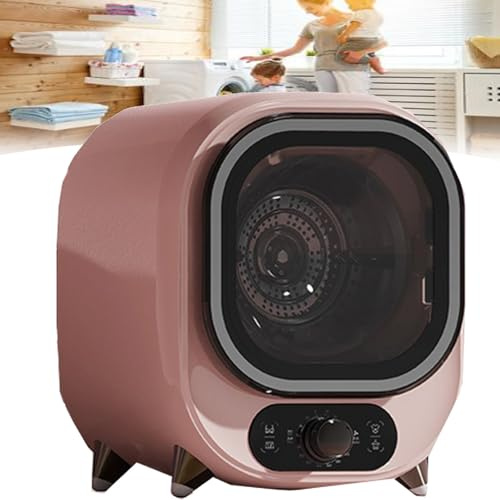 Helautomatisk Liten Minitvättmaskin, 5 Kg Ventilerad Kompakt Mini Centrifugeringstork, Ventilerade Torktumlare Små, Bärbar Tvättmaskin, Smart Torktumlare, 0,8 Kg Last,Pink
