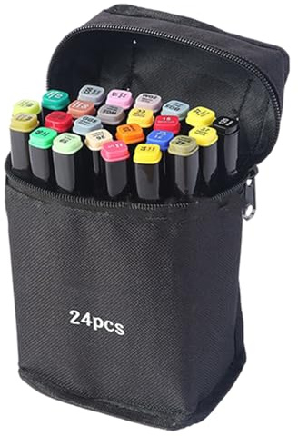 Marcadores para colorear para adultos, bolígrafos de graffiti de doble extremo, kit de suministros de arte, marcadores de pintura con bolsa de almacenamiento, ideal para dibujar, bocetos, álbumes de