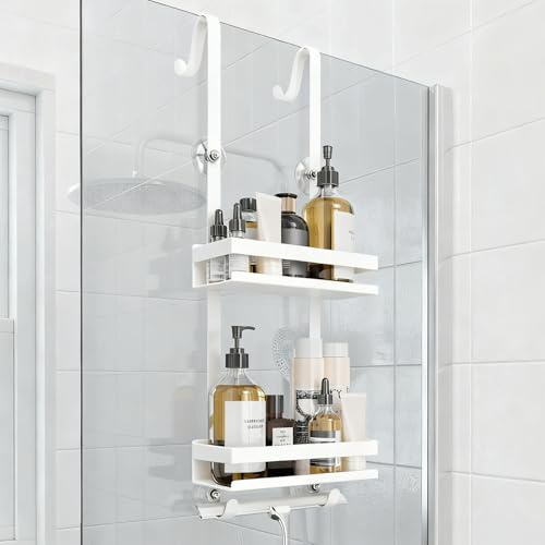 Laimew Estanteria Ducha, Estanteria Baño sin Taladro, Organizador Baño para Colgar, Estantería Accesorios Baño, Plata Estante Ducha, Estanteria Ducha sin Taladro