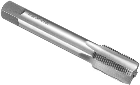 QUARKZMAN Macho de Roscar a Mano M16 x 1.25 H2 Machos de Roscar Métricos de Tipo Tapón, Ranura Recta Herramienta de Roscado de Acero de Alta Velocidad HSS6542