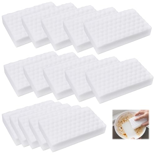 15 Piezas Esponja Mágica Borrador de Suciedad, Blanca Borrador Mágico, Blanca Esponja de Limpieza, Resistente, Multiusos, para el Hogar, Cocina, Pared, Baño, Pisos y Zapatos