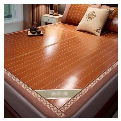 HMTBQT Materassino Dormire Estivo in Bambù per Letto,Pieghevole Stuoia Freddo Pad Tappetino Raffreddamento,Pastiglie Traspirante Coprimaterasso Singoli Matrimoniali per Casa(80x190cm)
