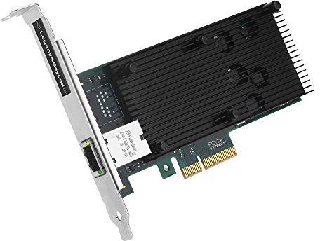 SIIG Single 10G Gigabit Ethernet PCIe Network Card, PCIe 3.0 x4 to RJ-45, Intel X550-T2 Chipset, Extra Large Heat Sink, Dual-Profile Brackets (LB-GE0211-S1)